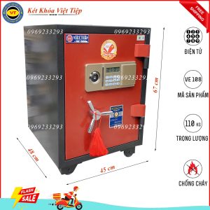 Két Sắt Điện Tử VE88, Đen Đỏ, Việt Tiệp, Nặng 95kg.