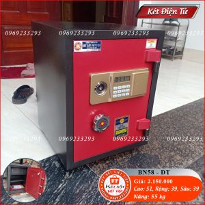 Két Sắt Điện Tử BN58-DT, Đen Đỏ, Việt Tiệp, Nặng 55kg, Két Sắt Bắc Ninh, Két Sắt Việt Tiệp Bắc Ninh.