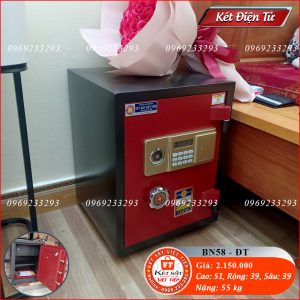Két Sắt Điện Tử BN58-DT, Đen Đỏ, Việt Tiệp, Nặng 55kg, Két Sắt Bắc Ninh, Két Sắt Việt Tiệp Bắc Ninh.