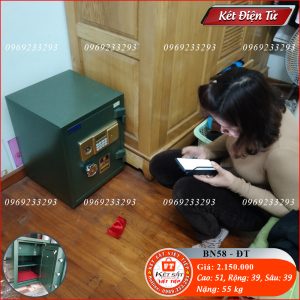 Két Sắt Điện Tử BN58-DT, Xanh Xanh, Việt Tiệp, Nặng 55kg, Két Sắt Bắc Ninh, Két Sắt Việt Tiệp Bắc Ninh.
