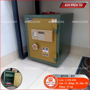 Két Sắt Điện Tử BN58-DT, Xanh Vàng, Việt Tiệp, Nặng 55kg, Két Sắt Bắc Ninh, Két Sắt Việt Tiệp Bắc Ninh.
