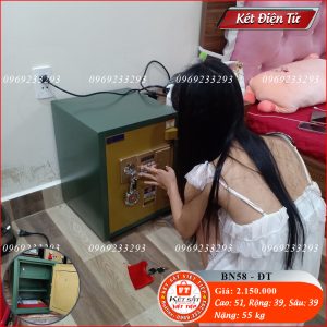 Két Sắt Điện Tử BN58-DT, Xanh Vàng, Việt Tiệp, Nặng 55kg, Két Sắt Bắc Ninh, Két Sắt Việt Tiệp Bắc Ninh.