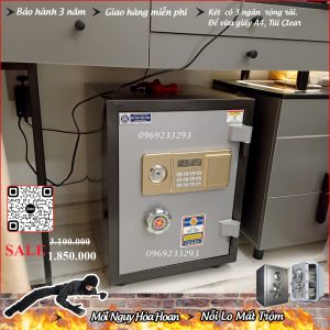 Két Sắt Điện Tử BN58-DT, Đen Ghi, Việt Tiệp, Nặng 55kg, Két Sắt Bắc Ninh, Két Sắt Việt Tiệp Bắc Ninh.