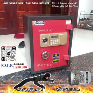 Két Sắt Điện Tử BN58-DT, Đen Đỏ, Việt Tiệp, Nặng 55kg, Két Sắt Bắc Ninh, Két Sắt Việt Tiệp Bắc Ninh.