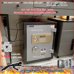 Két Sắt Điện Tử BN58-DT, Đen Ghi, Việt Tiệp, Nặng 55kg, Két Sắt Bắc Ninh, Két Sắt Việt Tiệp Bắc Ninh.